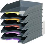 Kit de 5 corbeilles courrier Varicolor gris / couleurs