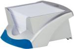Box box Bleu et Argent métallisé avec Bloc mémo note 500 feuilles 90x90mm blanc unis