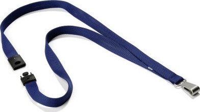 Lacet textile soft colour largeur 15mm long 44cm avec mousqueton bleu 10 pièces