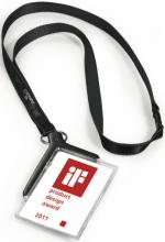 Porte Badge Card Holder Deluxe 85x54mm avec bande textile noire par 10