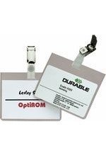 Badge avec clip 90 x 60 mm transparent par 5